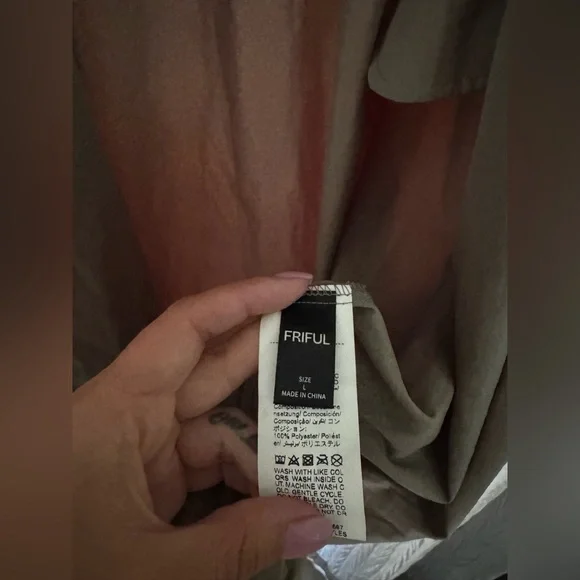 Friful Elegant Olive Women's Trench Coat - Picture 3 of 4